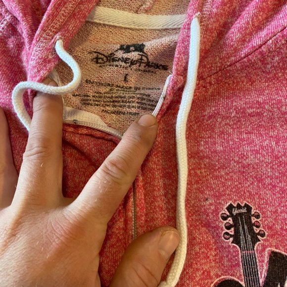 Disney Jacket Hoodie Womens L Pink Mickey Mouse Rock'N Roller Coaster Full Zip - Picture 5 of 10